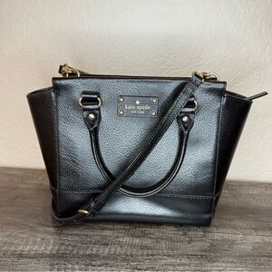 Kate Spade Wellesley Small Black Convertible Crossbody Satchel Bag